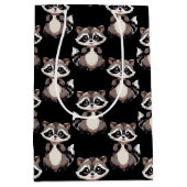 Wasbeerpatroon zwart design medium cadeauzakje (Voorkant)