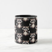 Wasbeerpatroon zwart design mok (Midden)