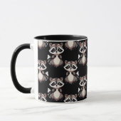 Wasbeerpatroon zwart design mok (Links)