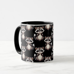 Wasbeerpatroon zwart design mok