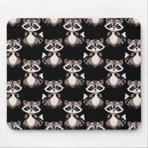 Wasbeerpatroon zwart design muismat