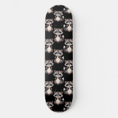 Wasbeerpatroon zwart design persoonlijk skateboard (Voorkant)
