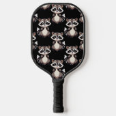 Wasbeerpatroon zwart design pickleball paddle (Voorkant)