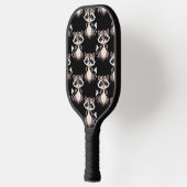 Wasbeerpatroon zwart design pickleball paddle (Links)