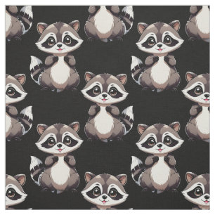 Wasbeerpatroon zwart design  stof