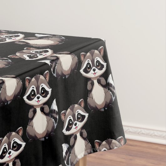 Wasbeerpatroon zwart design  tafelkleed (Voorbeeld)