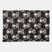 Wasbeerpatroon zwart design theedoek (Horizontaal)