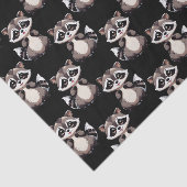 Wasbeerpatroon zwart design tissuepapier (Detail)