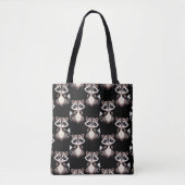 Wasbeerpatroon zwart tote bag (Voorkant)