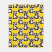 Wasbeerpatroonontwerp Geel Fleece Deken (Voorkant)