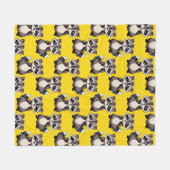 Wasbeerpatroonontwerp Geel Fleece Deken (Voorkant (Horizontaal))