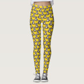 Wasbeerpatroonontwerp Geel Leggings (Voorkant)
