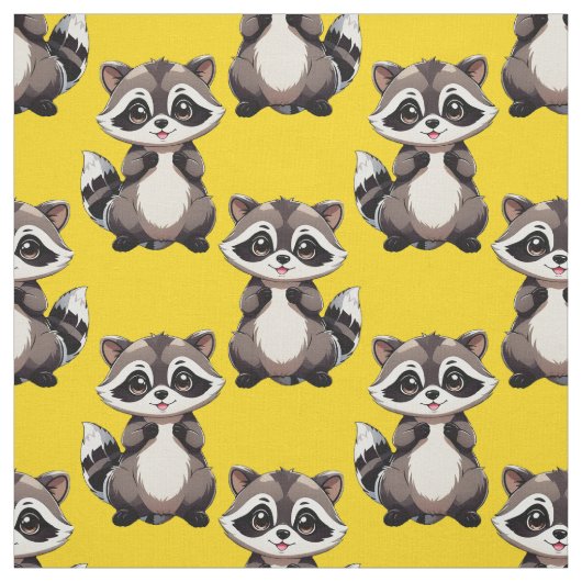 Wasbeerpatroonontwerp Geel Stof (Swatch)