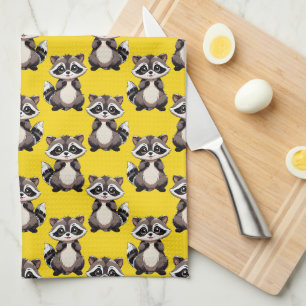 Wasbeerpatroonontwerp Geel Theedoek