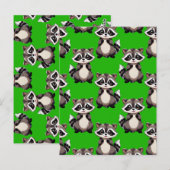 Wasbeerpatroonontwerp groen  briefkaart (Voorkant / Achterkant)