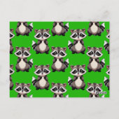 Wasbeerpatroonontwerp groen  briefkaart (Achterkant)