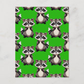Wasbeerpatroonontwerp groen  briefkaart (Voorkant)
