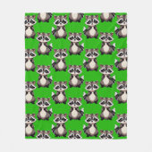 Wasbeerpatroonontwerp groen fleece deken (Voorkant)