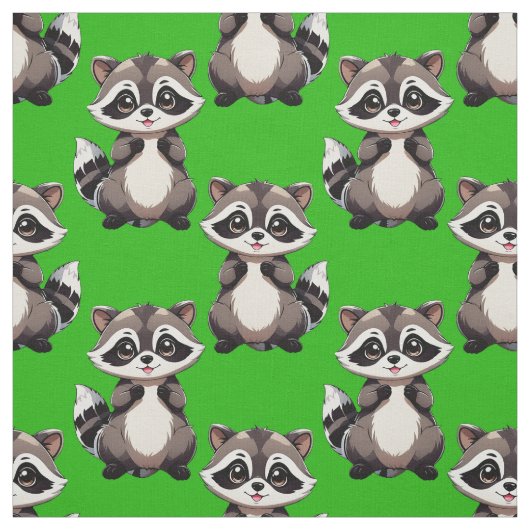 Wasbeerpatroonontwerp groen  stof (Swatch)