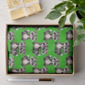 Wasbeerpatroonontwerp groen  tissuepapier (Geschenk)
