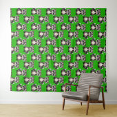 Wasbeerpatroonontwerp groen wandkleed (In Situ (horizontaal))