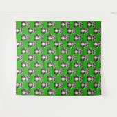 Wasbeerpatroonontwerp groen wandkleed (Voorkant (horizontaal))