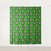 Wasbeerpatroonontwerp groen wandkleed (Voorkant)