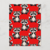 Wasbeerpatroonontwerp Rood Briefkaart (Voorkant)