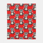 Wasbeerpatroonontwerp Rood  Fleece Deken (Voorkant)