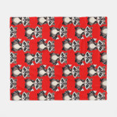 Wasbeerpatroonontwerp Rood  Fleece Deken (Voorkant (Horizontaal))