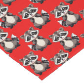 Wasbeerpatroonontwerp Rood  Korte Tafelloper (Hoek)