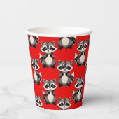Wasbeerpatroonontwerp Rood Papieren Bekers (Voorkant)