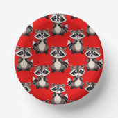 Wasbeerpatroonontwerp Rood Papieren Kommen (Voorkant)