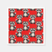 Wasbeerpatroonontwerp Rood Servet (Voorkant)