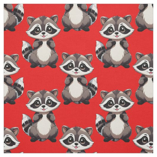 Wasbeerpatroonontwerp Rood Stof (Swatch)