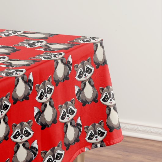 Wasbeerpatroonontwerp Rood Tafelkleed (Voorbeeld)
