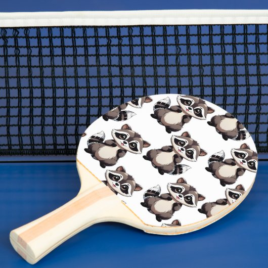 Wasbeerpatroonontwerp Wit  Tafeltennisbatje (Insitu)