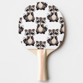 Wasbeerpatroonontwerp Wit  Tafeltennisbatje (Voorkant)