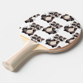 Wasbeerpatroonontwerp Wit  Tafeltennisbatje (Voorkant Gekanteld)