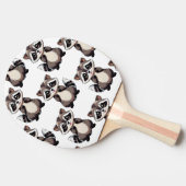 Wasbeerpatroonontwerp Wit  Tafeltennisbatje (Zijkant)