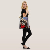 wasbeerschoudertas tote bag (Op model)