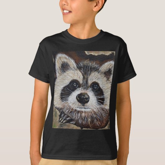 Wasbeerverfschilderij T-shirt (Voorkant)