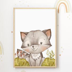 Wasbeest Kinderkamer Print Zoet Dieren Poster