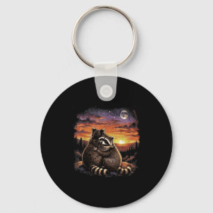 Wasbeest knuffel zonsondergang bos dieren in het w sleutelhanger