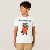 Wasbeest Pizza Kids T-Shirt – Grappig Cartoon T-sh (Voorkant volledig)