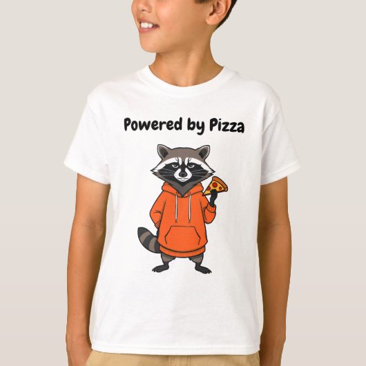 Wasbeest Pizza Kids T-Shirt – Grappig Cartoon T-sh (Voorkant)
