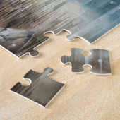 Wasberen bij herfstvijver scène legpuzzel (Zijkant)