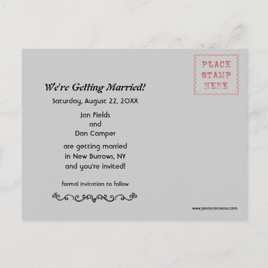 Wasberen bruiloft Save the Date Blue Aankondigingskaart (Achterkant)