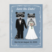 Wasberen bruiloft Save the Date Blue Aankondigingskaart (Voorkant)