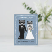 Wasberen bruiloft Save the Date Blue Aankondigingskaart (Staand voorkant)